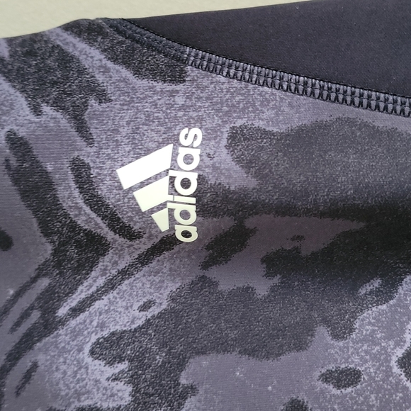 Adidas x Zoe Saldana Collection 7/8 Black & Grey Patterned Leggings XS - Picture 4 of 14